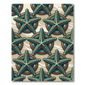 Teal Starfish Sea Coastal Art Rug
