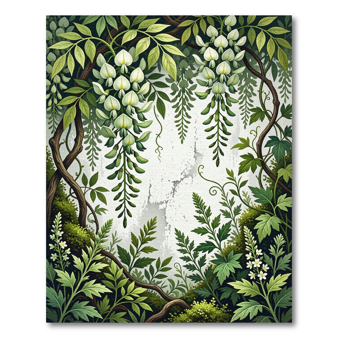 Lush Botanical Wisteria Hanging Vine Rug