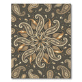 Earthy Brown Paisley Floral Mandala Rug