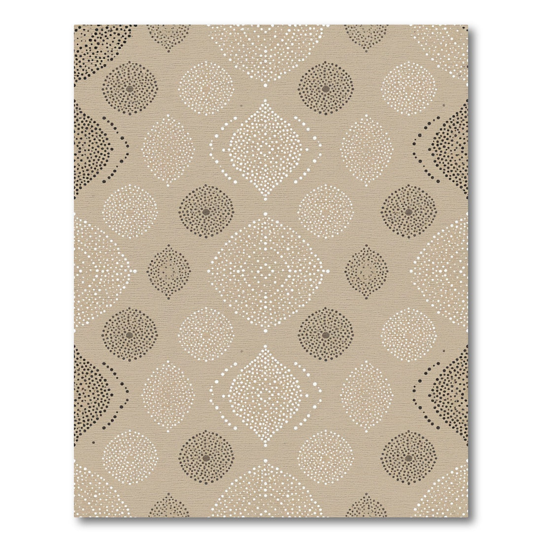 Neutral Contemporary Dotted Medallion Rug