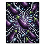Cosmic Eggplant Stellar Swirl Celestial Art Rug