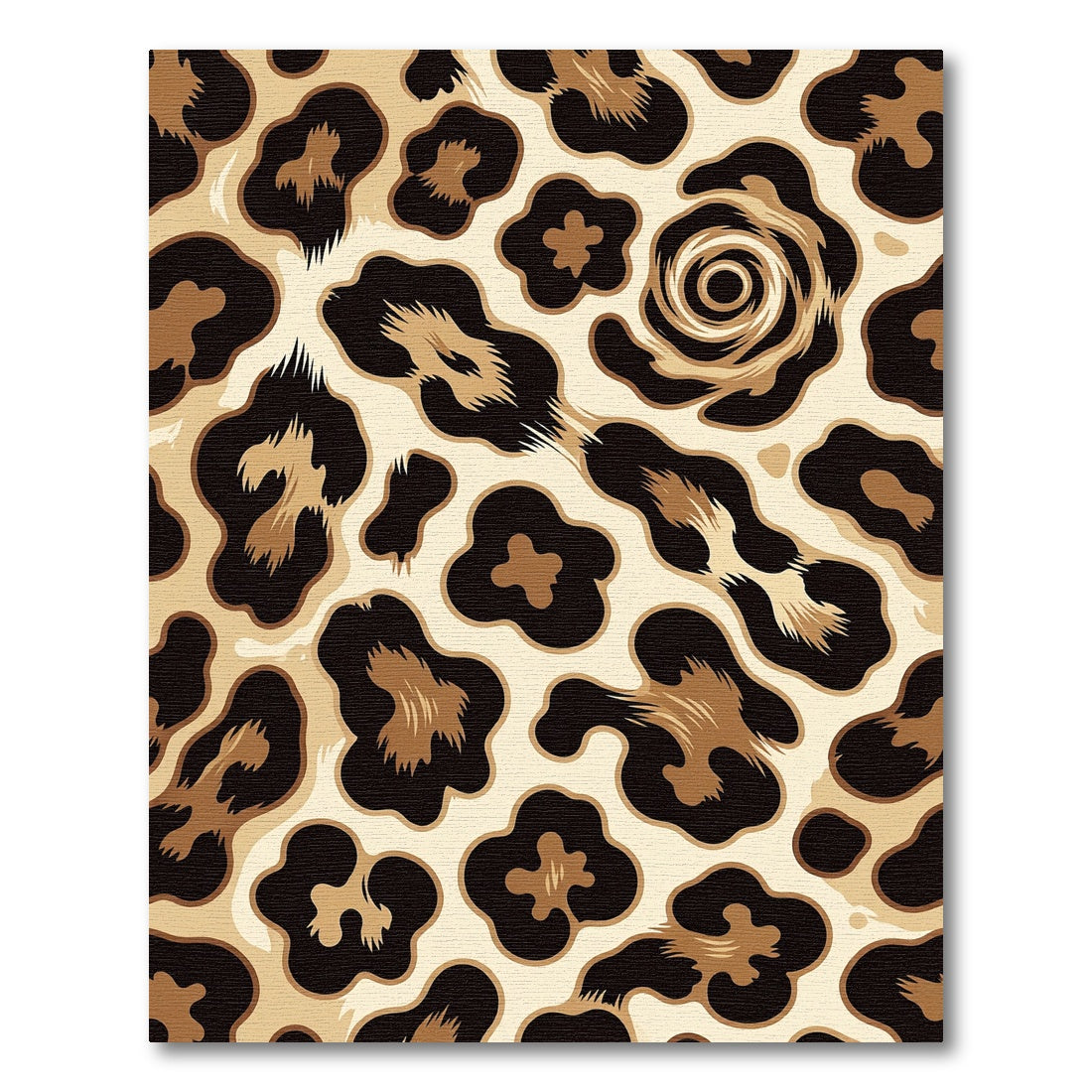 Brown and Beige Leopard Spots Rug