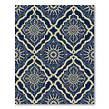Navy and Cream Ornate Star Tile Rug