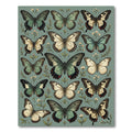 Ethereal Sage Butterfly Botanical Collage Rug