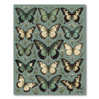 Ethereal Sage Butterfly Botanical Collage Rug