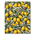 Vibrant Yellow Botanical Lemon Grove Rug
