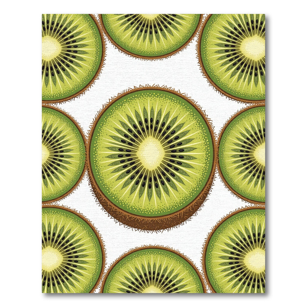 Vibrant Green Sliced Kiwi Fruit Rug