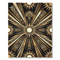 Radiant Gold Sunburst Geometric Rug