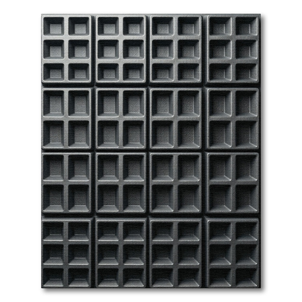 Charcoal Matte Geometric Grid Relief Rug