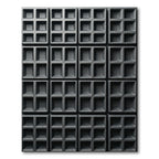 Charcoal Matte Geometric Grid Relief Rug