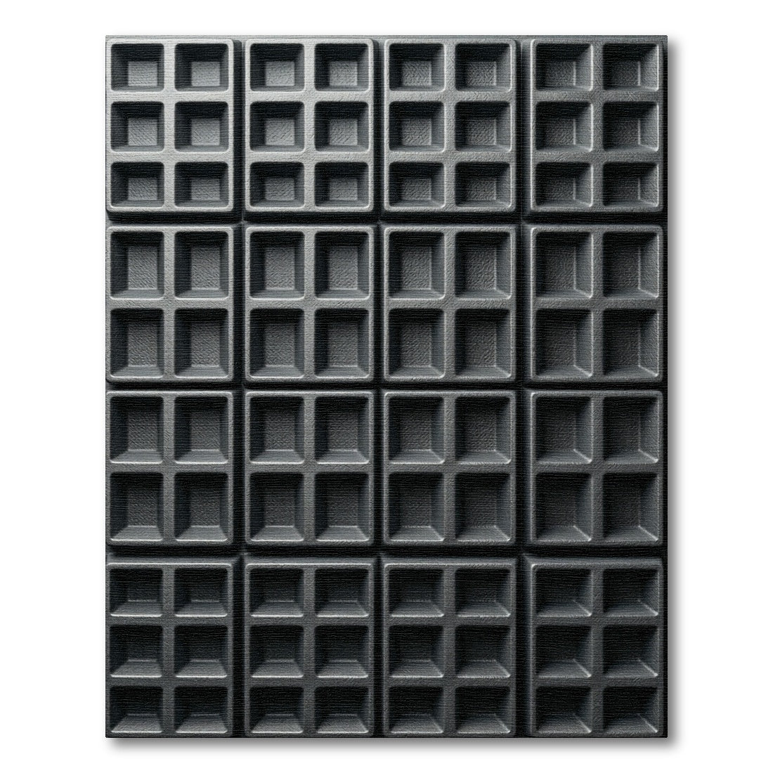 Charcoal Matte Geometric Grid Relief Rug