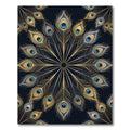 Gold and Teal Peacock Feather Mandala Rug