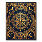 Celestial Gold Compass Navy Starry Night Rug