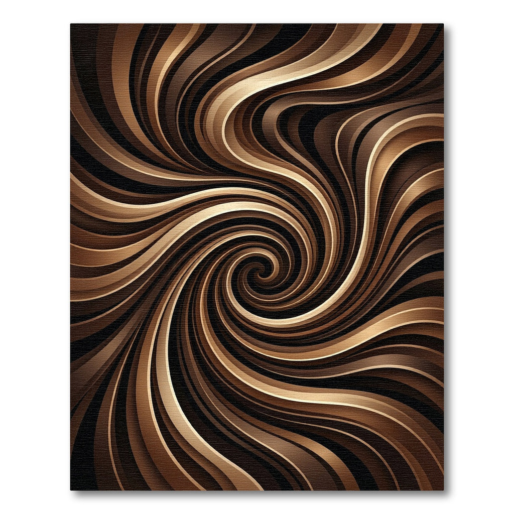 Modern Bronze Abstract Swirl Rug