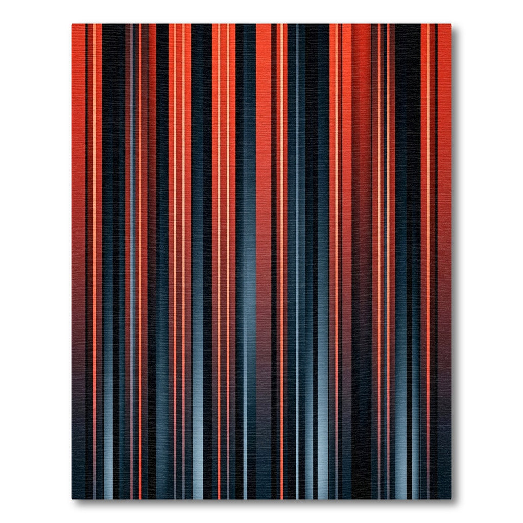 Modern Red Blue Vertical Stripes Rug