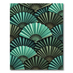 Emerald Teal Fan Tessellation Rug