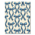 Elegant Blue Ribbon Bows Illustration Rug