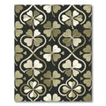Sage Green Clover Geometric Art Deco Rug