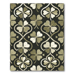 Sage Green Clover Geometric Art Deco Rug