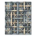 Rustic Wood Beam Grid Rug