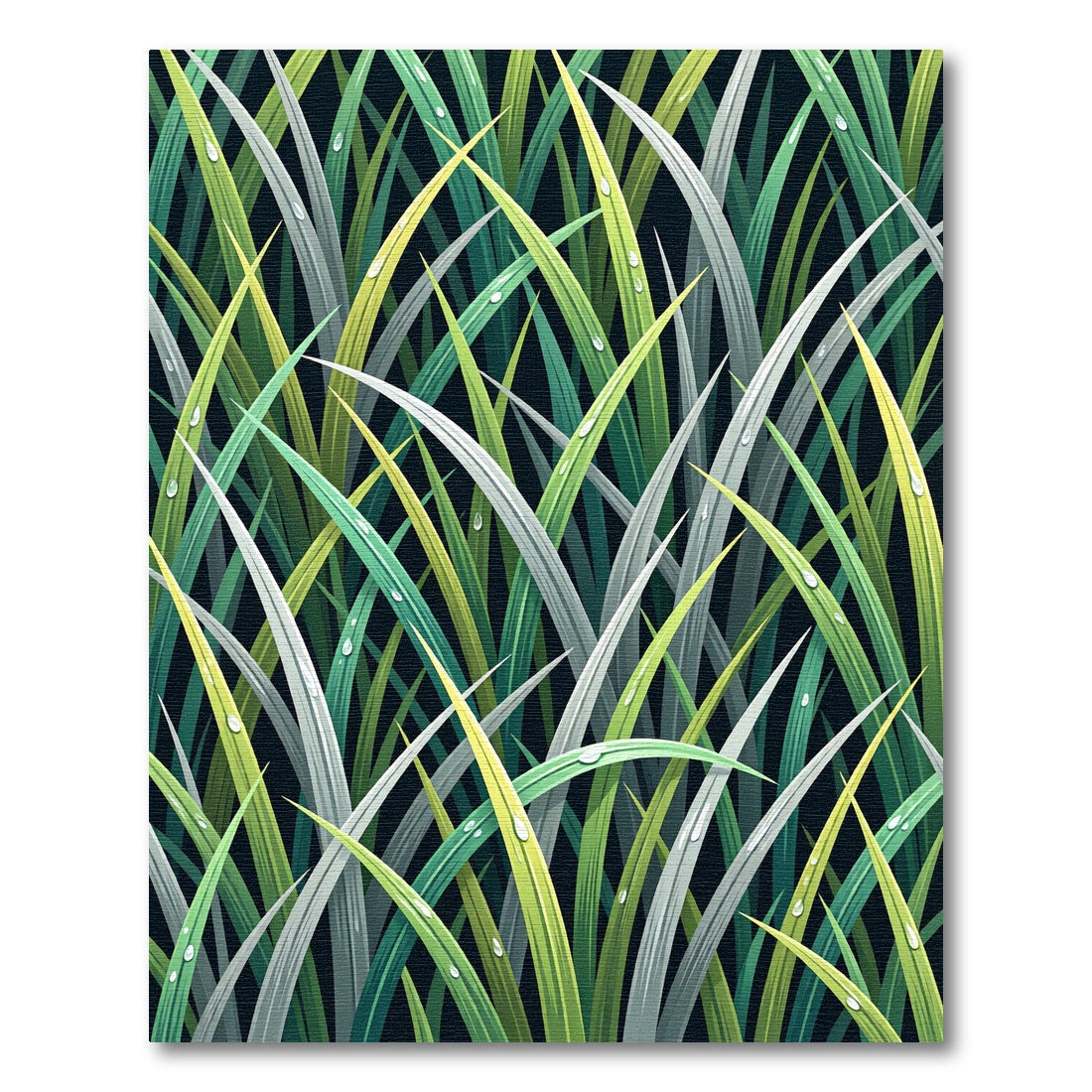 Lush Green Dewy Tropical Grass Rug