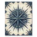 Distressed Navy Nautical Compass Star Rug