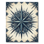 Distressed Navy Nautical Compass Star Rug