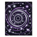 Cosmic Purple Swirl Celestial Galaxy Rug