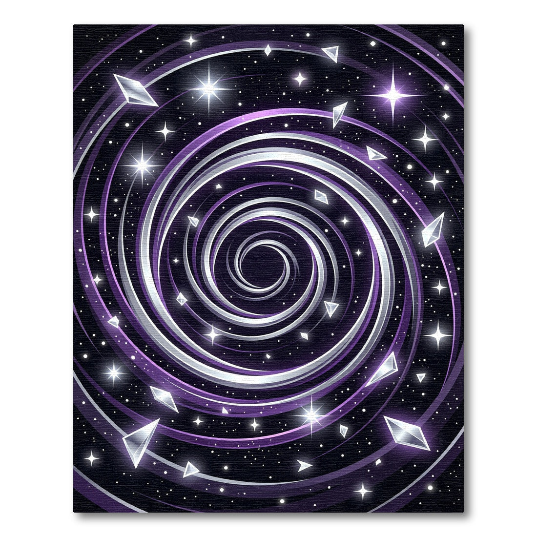 Cosmic Purple Swirl Celestial Galaxy Rug