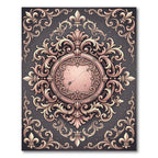 Ornate Blush Damask Fleurette Medallion Rug