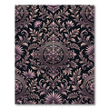Elegant Mauve Damask Floral Medallion Rug