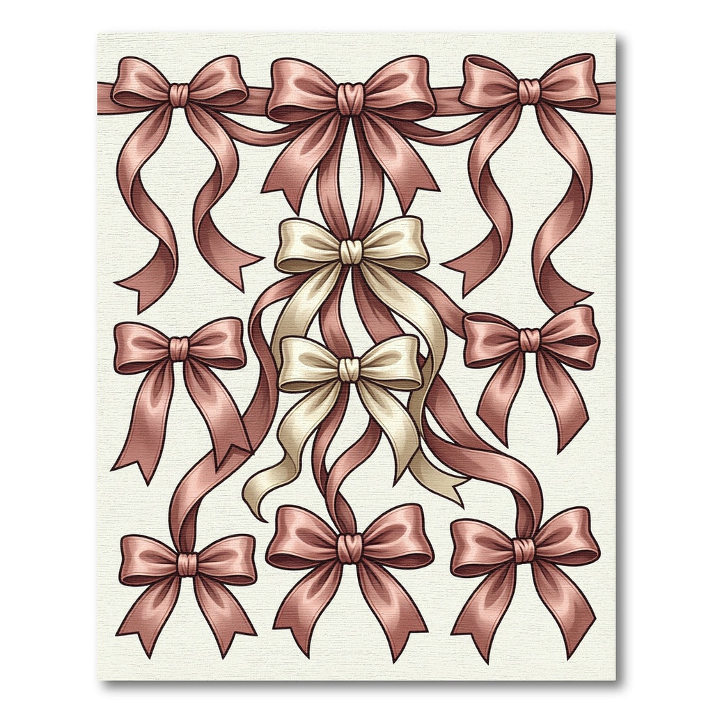 Elegant Rose Ribbon Bow Arrangement Rug