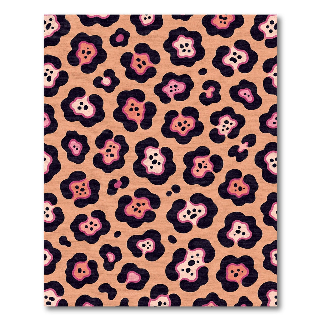 Playful Peach and Pink Abstract Leopard Rug