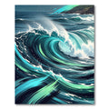 Dynamic Teal Ocean Wave Swirl Rug