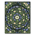 Dark Botanical Wildflower Meadow Medallion Rug