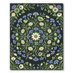 Dark Botanical Wildflower Meadow Medallion Rug
