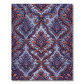 Ornate Purple Gold Damask Scrolling Fern Rug