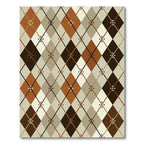 Earthy Argyle Geometric Diamond Brown Rug