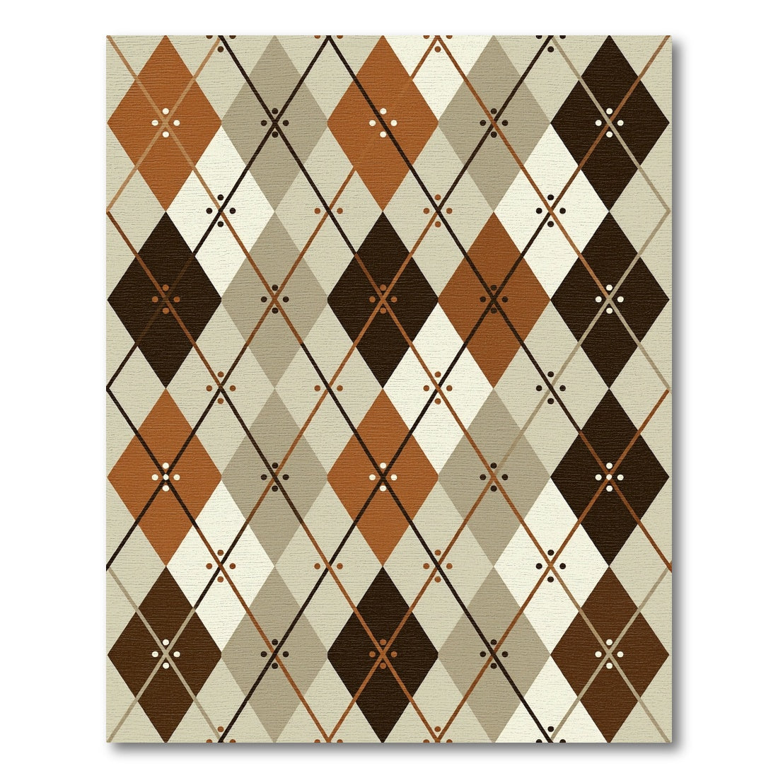 Earthy Argyle Geometric Diamond Brown Rug