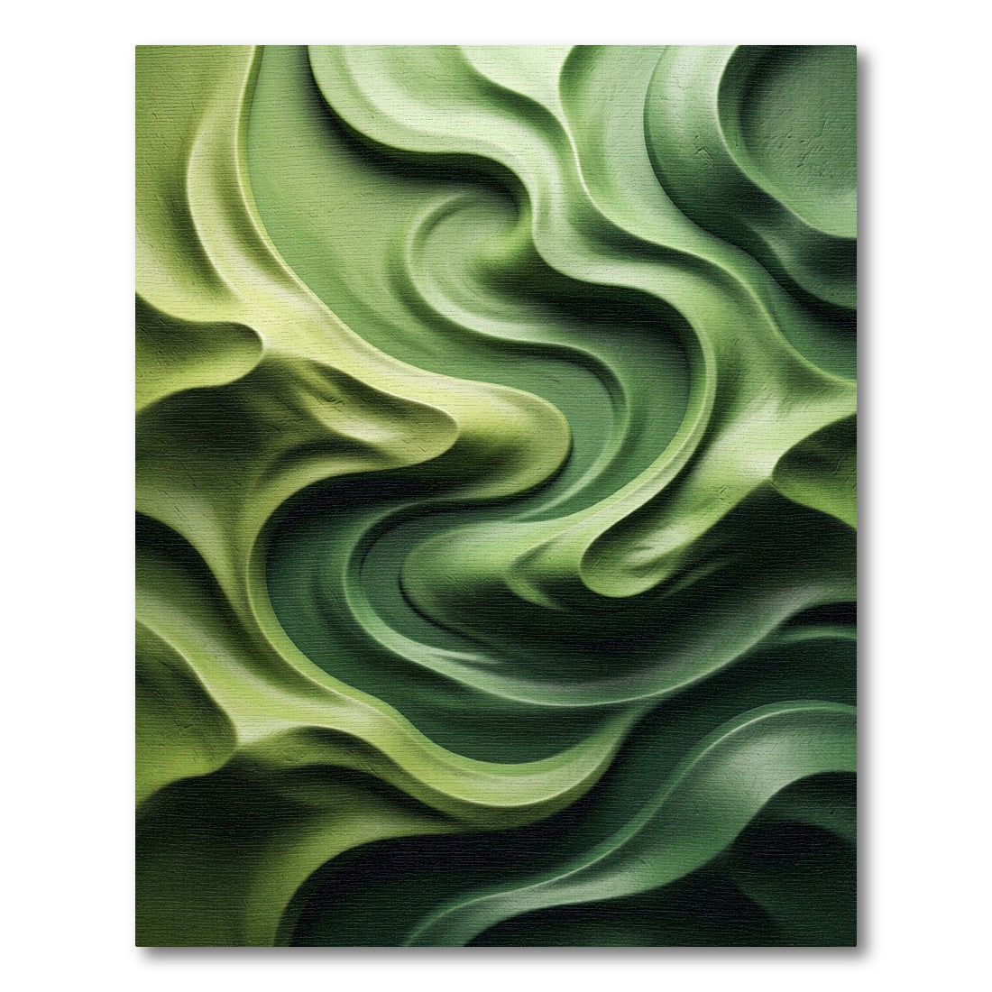 Abstract Swirling Green Wave Rug