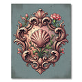 Opal Floral Shell Cartouche Rug