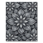 Elegant Monochrome Botanical Floral Art Rug