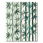Calm Green Bamboo Grove Foliage Rug