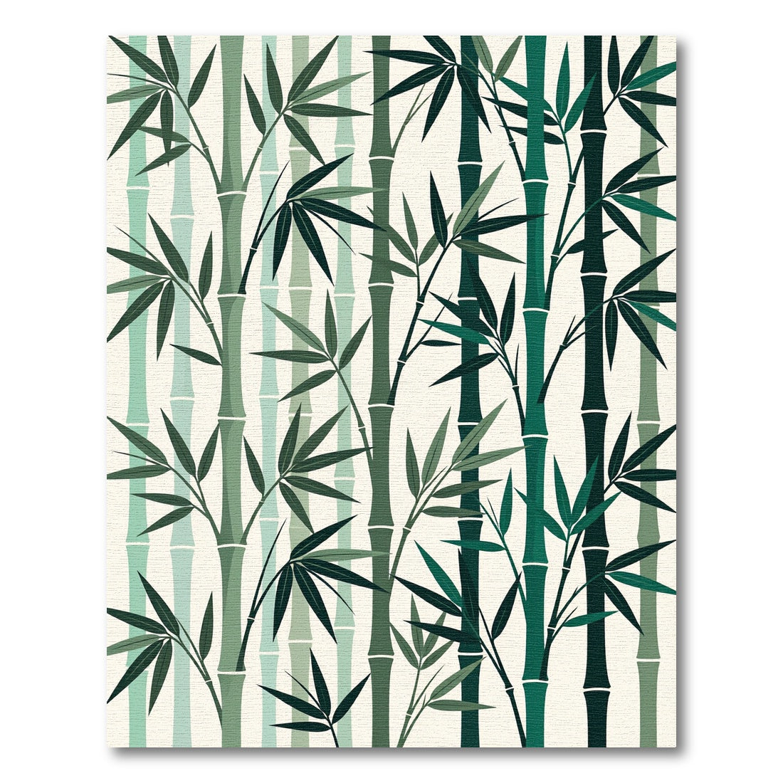 Calm Green Bamboo Grove Foliage Rug