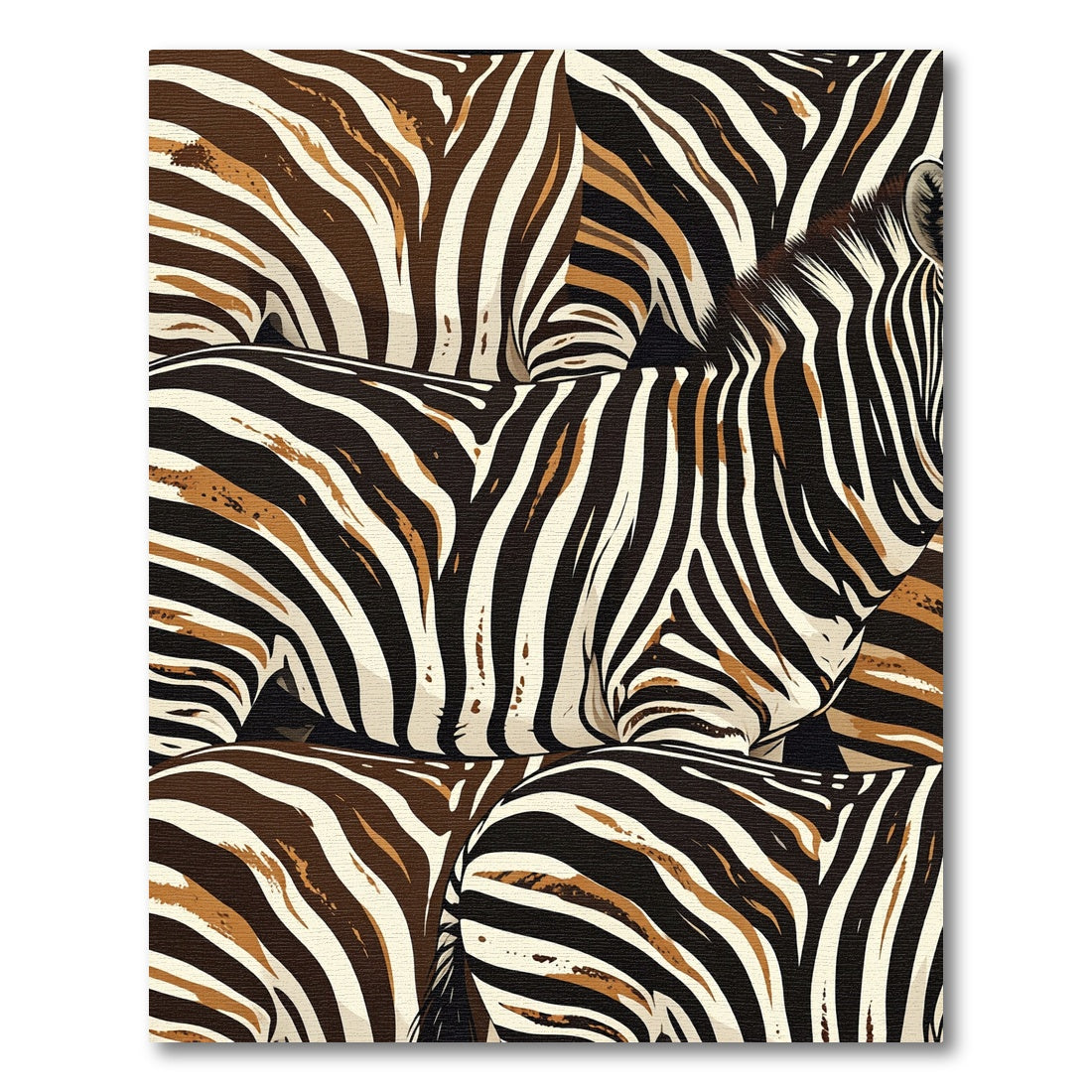 Abstract Brown and Black Zebra Stripe Rug