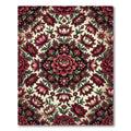 Crimson Peony Floral Medallion Garden Rug