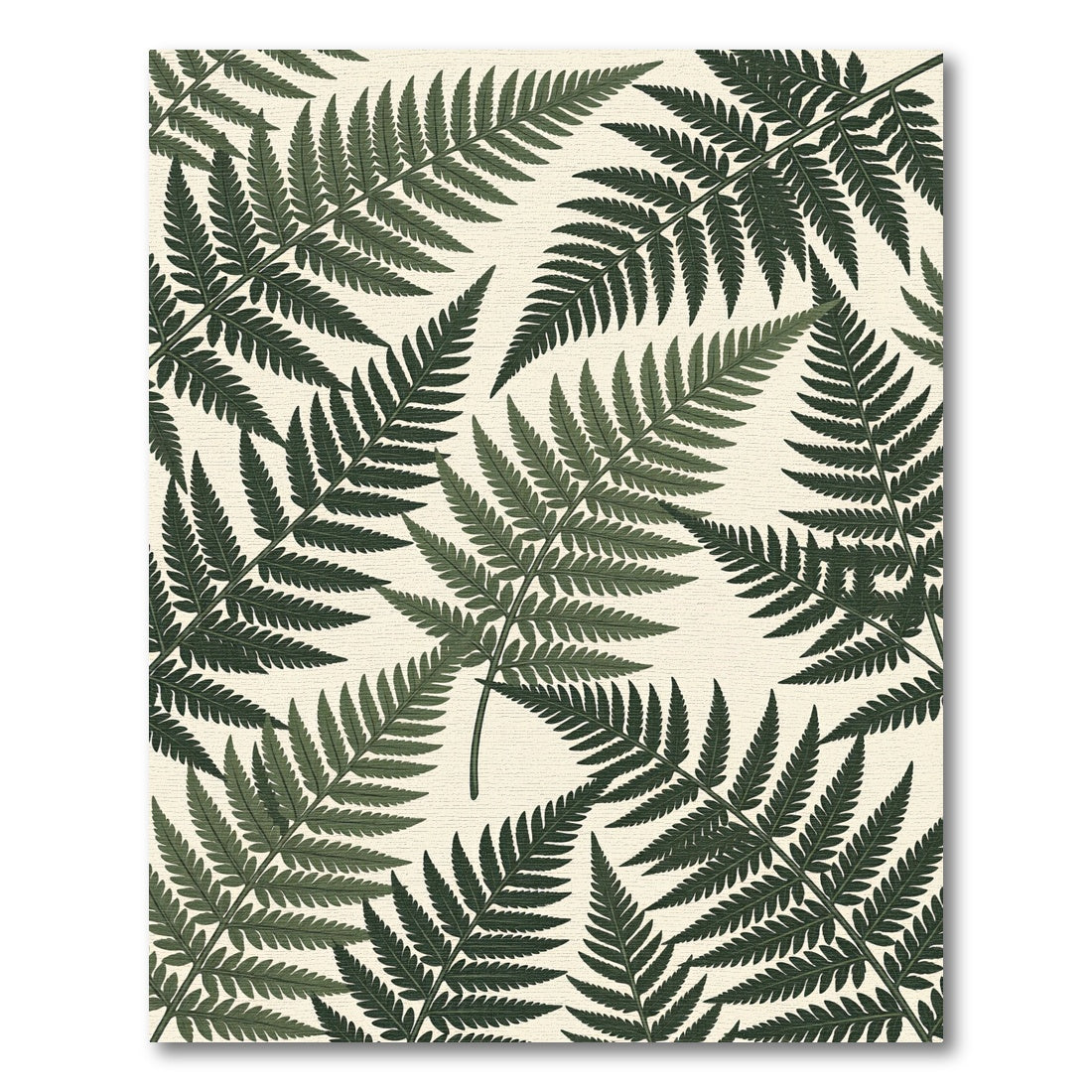 Lush Green Tropical Fern Leaf Rug