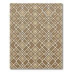 Earthy Bronze Geometric Diamond Lattice Rug