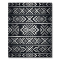 Grayscale Geometric tribal band Rug