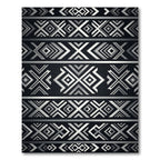 Grayscale Geometric tribal band Rug